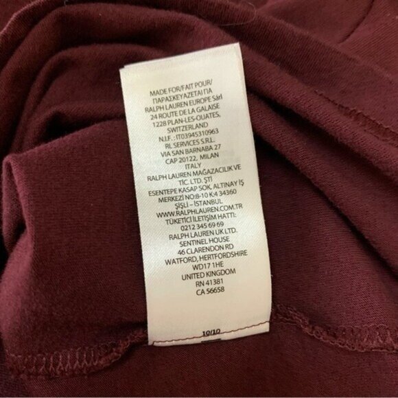 Lauren Ralph Lauren Burgundy Sleeveless Ruffle Trim Top Petite Small - Picture 7 of 7